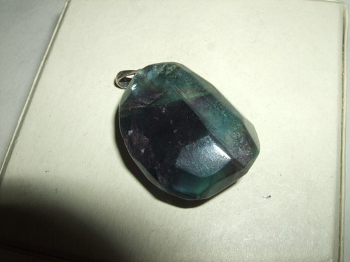 CIONDOLO PENDANT FLUORITE VERDE MULTICOLOR CM 4 925 ARGENTO STERLING SILVER - Foto 2 di 2
