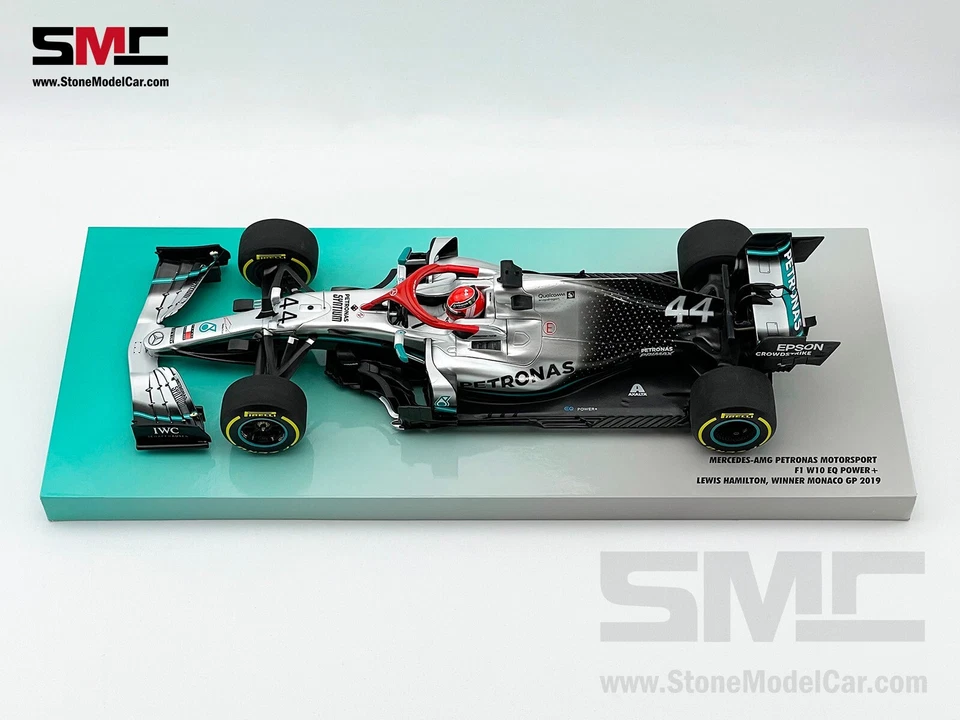 Mercedes F1 W10 #44 Lewis Hamilton Monaco 2019 6x World Champion 1:18 MINICHAMPS - Image 4 of 4