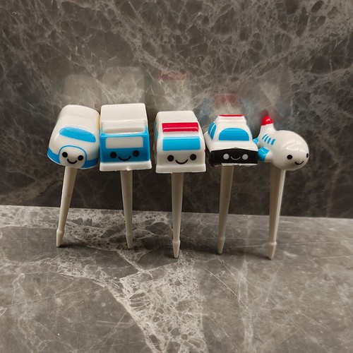 11pcs/set Mini Cartoon Car Fruit Fork Kids Dessert Bento Lunches Party Decor - Picture 8 of 12