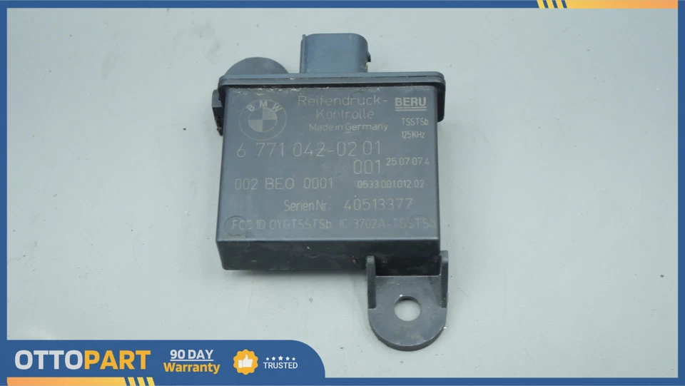 BMW Z4 2003-2008 monitor de presión de neumáticos derecho sensor unidad módulo fabricante original 6771042 Foto 3 de 4
