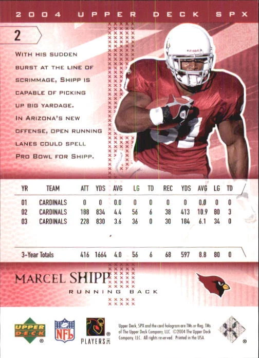 B3285- 2004 SPx #2 Marcel Shipp - NM-MT - Image 2 of 2