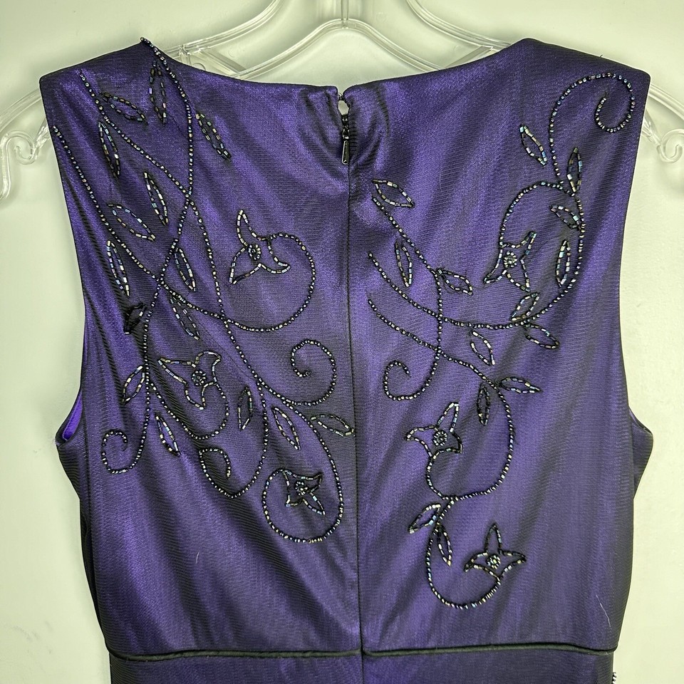 Vintage Y2K Whimsy Goth Fairy Chiffon Beaded Sleeveless Dress Dark