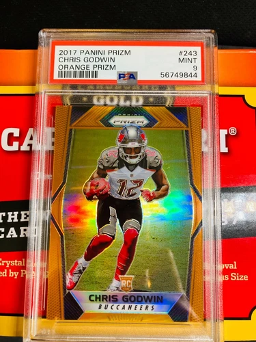 2017 Panini Prizm Rookies Orange Prizm /275 Chris Godwin #243 Rookie RC PSA 9