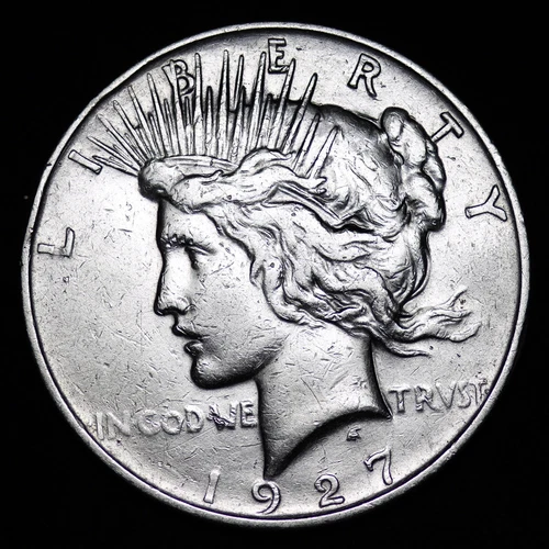 AU / UNC 1927-D PEACE SILVER DOLLAR LOWEST PRICES ON THE BAY!