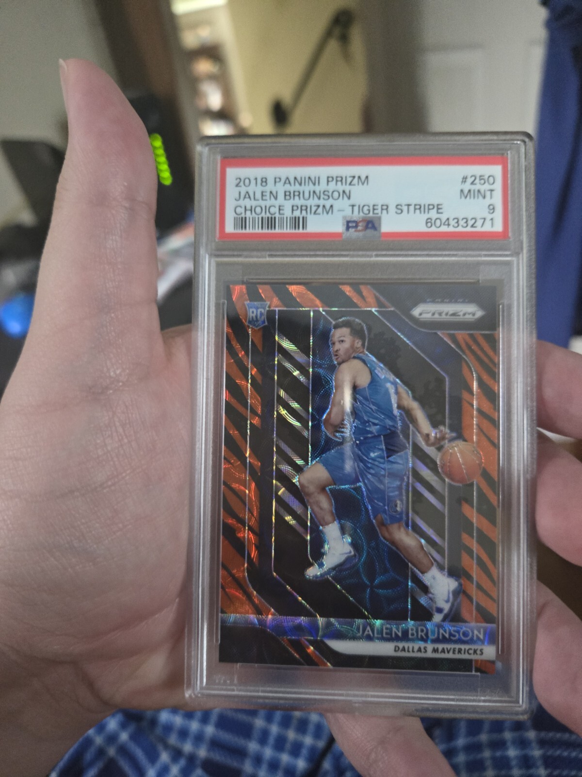2018 Panini Prizm TIGER STRIPE Jalen BRUNSON SSP RC Rookie Psa 9 MINT NY Knicks