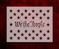 We the People American Flag Star Union Stencil 11 x 8.5 Inches 848
