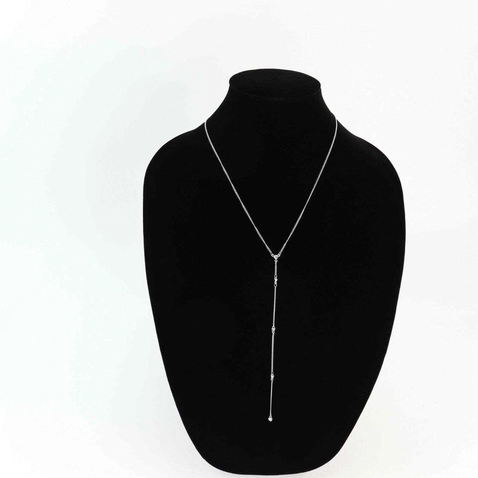 Collar BCBGeneration Cristal Tono Plata Cuello en Y Foto 2 de 4