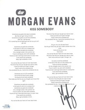 Morgan Evans Signed Autographed Kiss Somebody Lyric Sheet Country Star ACOA COA