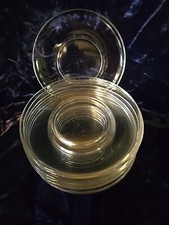 Set of 8 Dessert 7 1/2" Plates Clear Glass Transparent Dishwasher Microwave