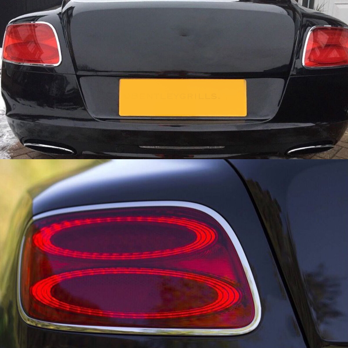 1Pair Chrome Rear Trim For Bentley Continental GT 2012-2017 Taillight Lamp Rim
