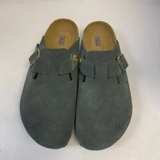 Birkenstock New w/ Box Boston Dark Gray Suede Soft Footbed Regular Select Size