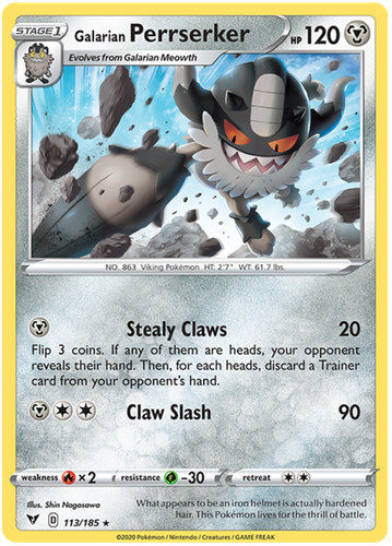 perrserker pokemon card 184/196 Galarian Perrserker V