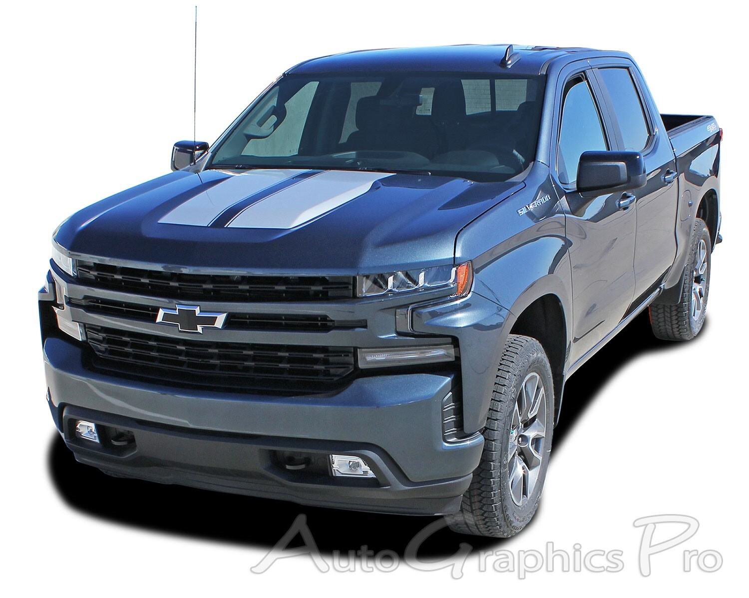 2019-2025 Chevy Silverado Racing Stripes Hood Decals BOW RALLY 3M Vinyl ...