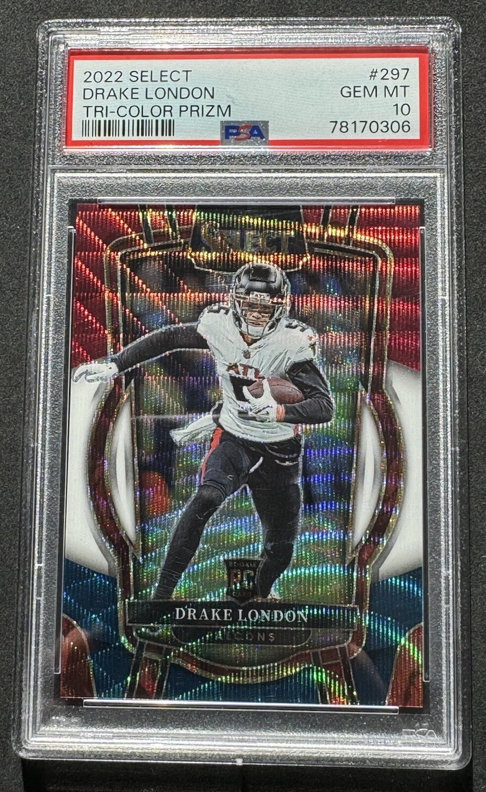 2022 DRAKE LONDON Panini ROOKIE Tri-Color SELECT PRIZM /149 PSA 10 POP 10 #297
