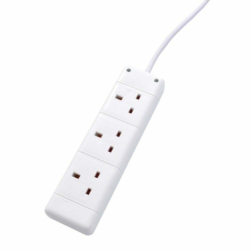 Extension Lead Multi Plug Mains Cables 1 2 3 4 6 8 10 Gang UK Plug Black & White - Picture 35 of 91