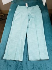 Alfred Dunner Pants Sz 14 Womens Green Dress Stretch Work Pull On Straight NWT