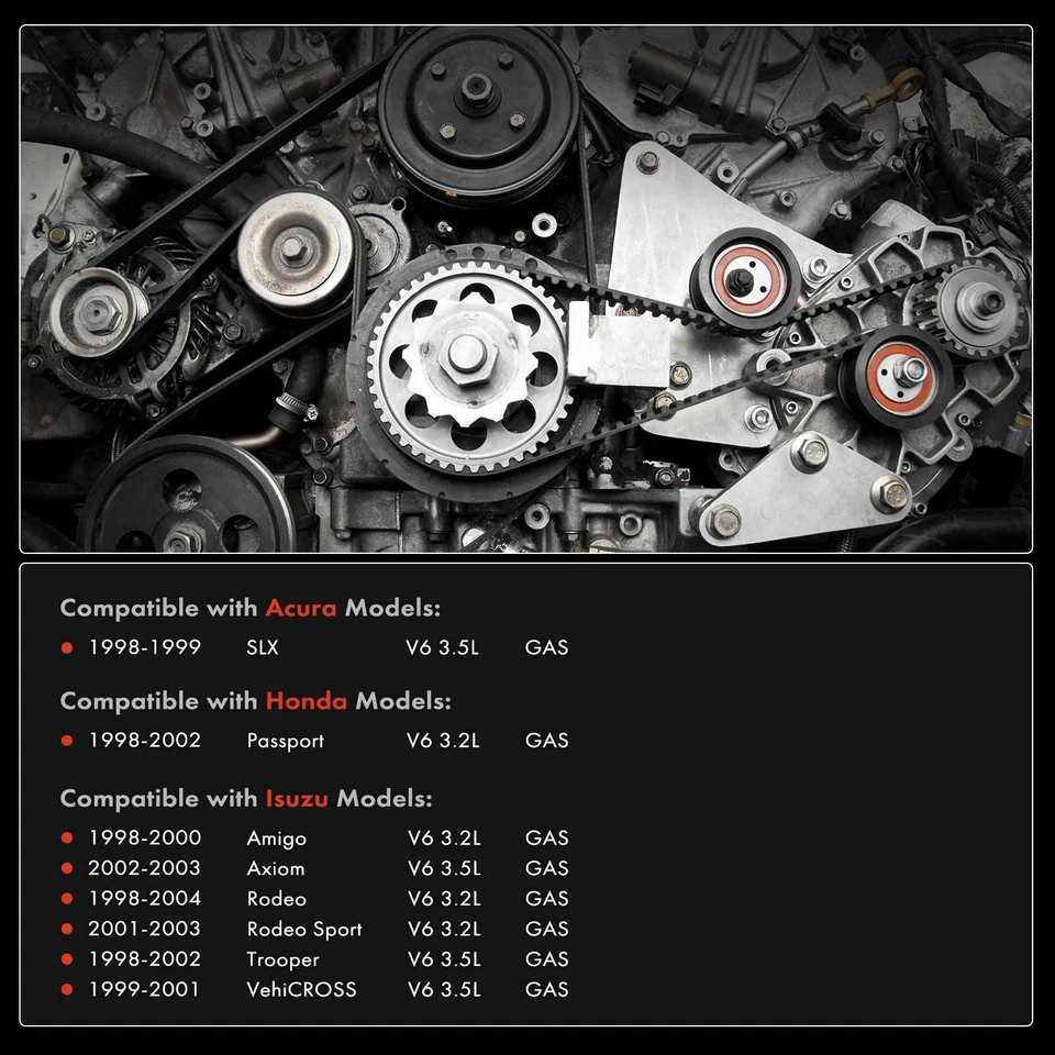 Kit de correa de distribución y bomba de agua de 6 piezas para Honda Passport Isuzu Trooper 98-02 Acura Foto 2 de 4