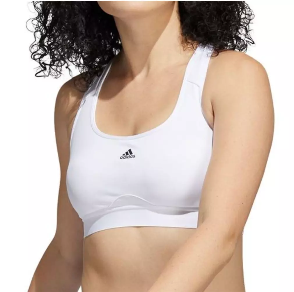 Adidas Women's Size 2XSC White Powerreact Training Sports Bra