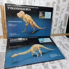 2 - World of Science, 3D Puzzles, T Rex Tyrannosaurus Rex, Apatosaurus Wooden