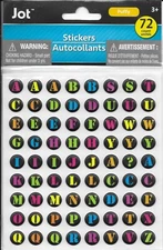 Alphabet Typewriter Neon Yellow Orange Green Capital Letters Jot Puffy Stickers