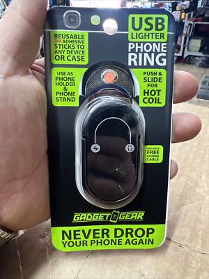 Gadget Gear Phone Ring Stand & USB Lighter