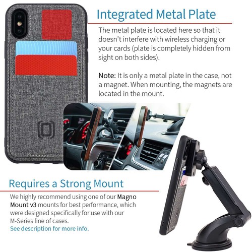 Dockem M2T Wallet Case; iPhone X, XS, XR, XS Max; 2 Card Slot, Grey - Picture 11 of 35