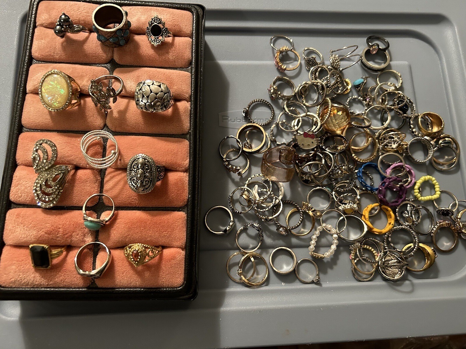 Large Vintage Costume Jewelry Ring Lot Approx. 116 Pcs. eBay