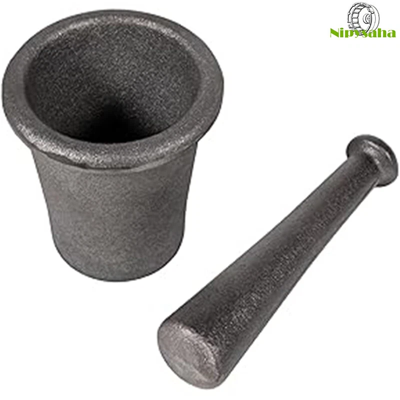 Cast Steel Mortar and Pestle Set Rock Ore Crusher Pulverizer Assay Gold Silver