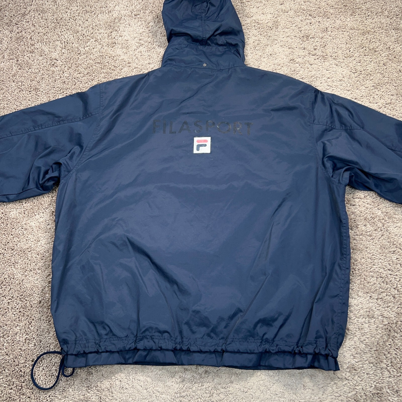 Giacca a vento Fila Sport uomo XL blu con cappuccio pullover giacca performance anorak