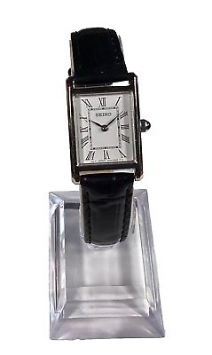 Seiko Women's Watch 4N30 Silver Dot Dial Black Croc Leather Seiko Women's Watch 4N30 Silver Dot Dial Black Croc Leather