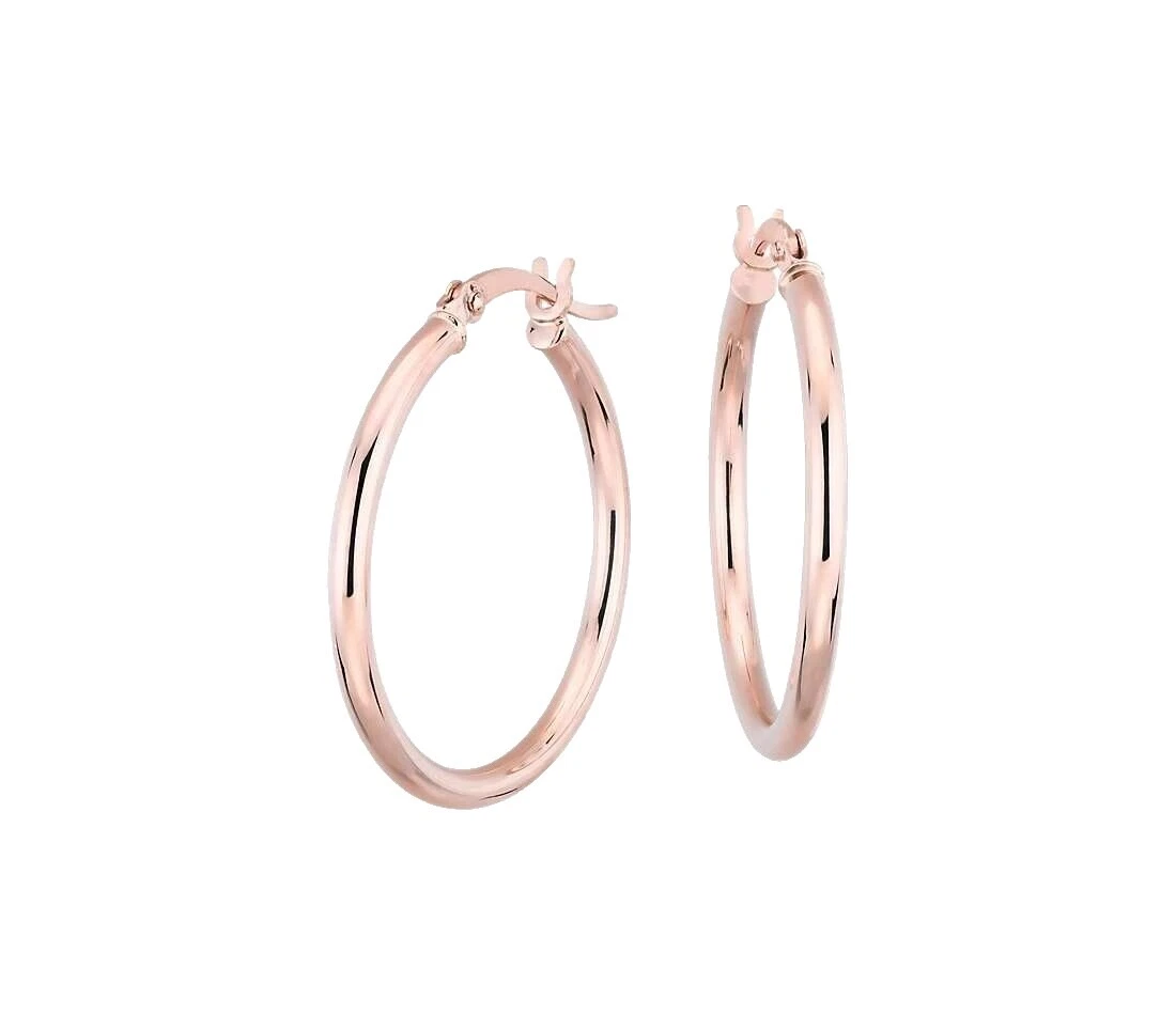 Aro Enchape de oro rosado Pendientes de Moda de belleza