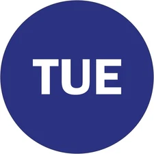 2" Round Day of The Week Blue Color Coding Dot Stickers, 500 per Roll (Tue)