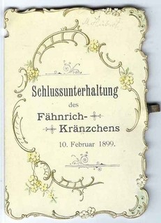 Bayreuth 10. Feb 1899 Final Entertainment Ensign Wreath Rare Dance Card