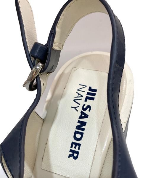 JIL SANDER NAVY Cutwork leather sandals navy | eBay