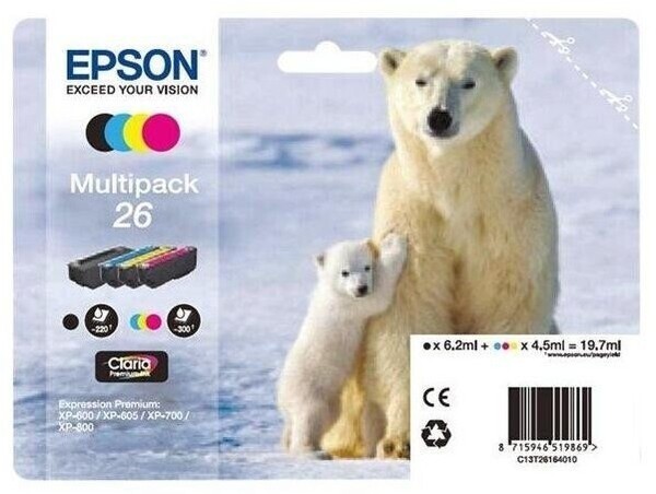 Original Epson 26 Multipack Tintenpatronen - C13T26164010 - MHD2025+ - Mwst-image