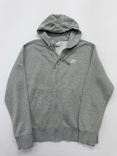 Nike Boys Gray Zip-Up Hoodie Big Kid S Fleece Training Swoosh Pocket