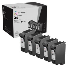 LD Reman Replacement Ink Cartridges for HP 51645A HP 45 Set of 5 Black