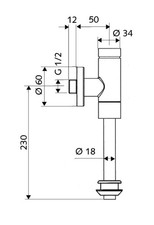 Schell Urinal Druckspüler 1/2" DN15 SCHELLOMAT BASIC Pissoir Drücker