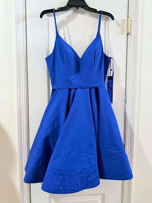 Leena by Mac Duggal Cocktail Dress V Neck Fit & Flare Size 10 | eBay