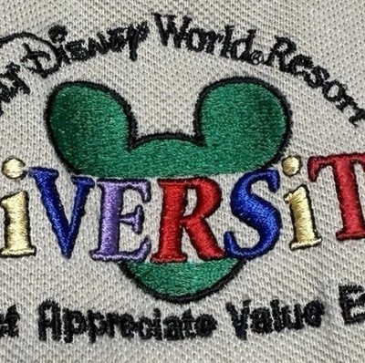 BANNED: DISNEY Resorts DEI Staff Shirt Diversity Equity Inclusion Patch Polo: XL