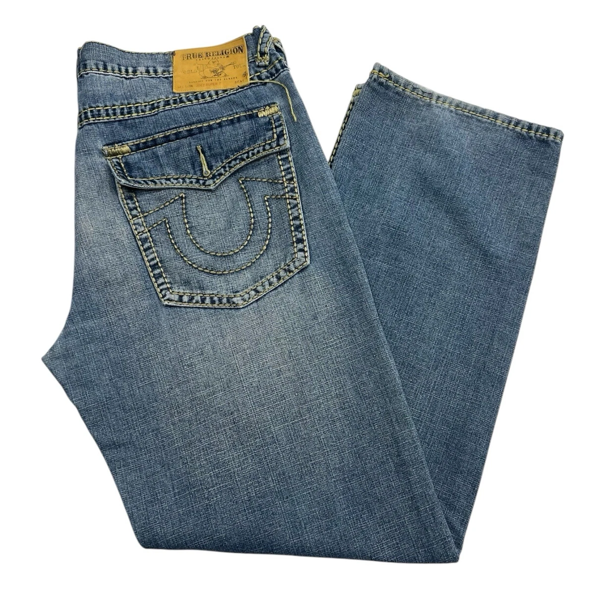 True Religion Joey Super T Valmonte Blue Wash Low Rise TRUE