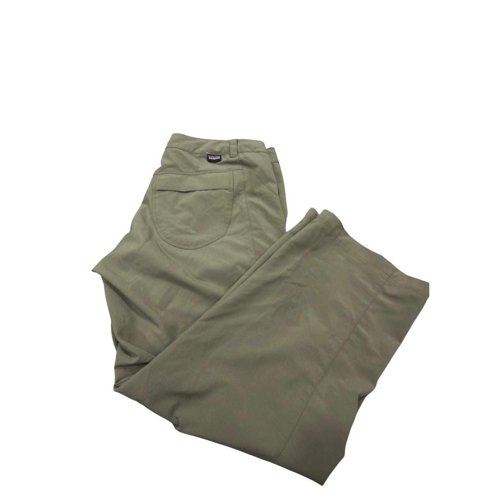 Patagonia Womens Sz 4 Hiking Pants Khaki Olive Green Wide Leg Technical Utility thumbnail 4