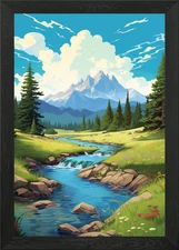 Landscape of America Framed Wall Art Poster Canvas Print Picture