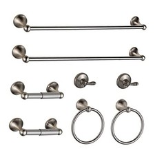 Bathroom Hardware Set Brushed Nickel Adjustable 8 Pcs Brushed Nickel