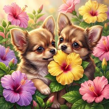 Animal Diamond Art Kits for Adults,Chihuahua Dog 5D Diamond Painting Kits for B