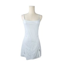 Qinsen Women's White Sleeveless Stretch Built-In Shorts Mini Dress Sz. M