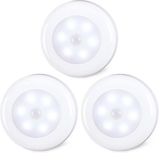 STAR-SPANGLED Motion Sensor Lights Indoor, Cordless Stick on LED Puck Lights AAA
