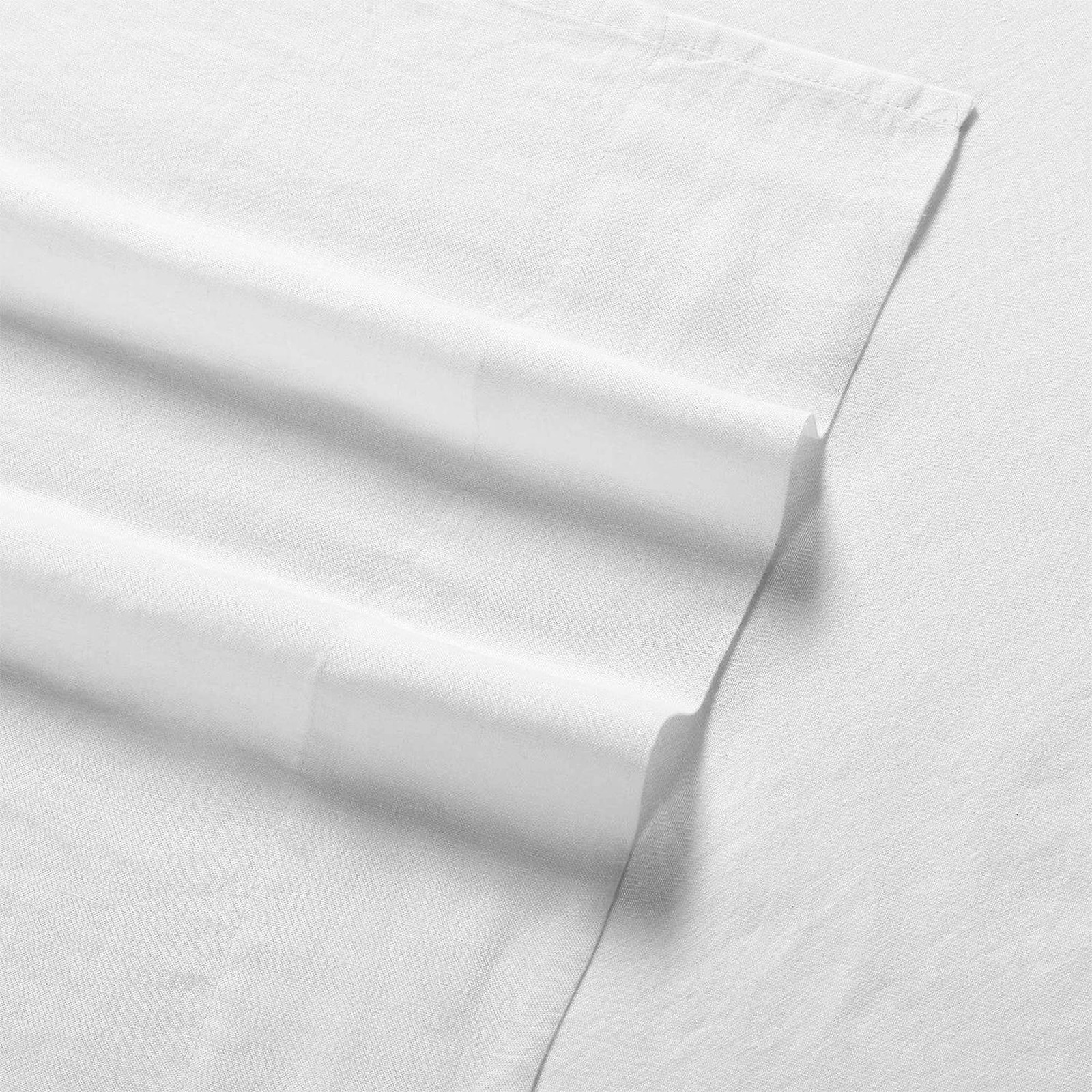 King Size 100% Cotton Percale Sheets - Cool, Crisp, Breathable, Arctic White