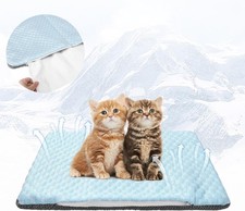 Cat Cooling Mat Ice Gel Bag Reversible Washable Crate Bed Pad 12x20 Gray Summer