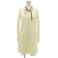 Womens Valentino RED VALENTINO Bow Tie Knit Dress Knee Length S Off White UO GY0